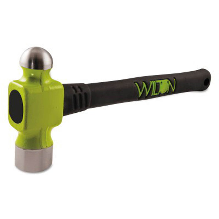 JPW Industries 32414 Ball Pein Hammer, Rubber and Steel Handle, 18 in, Drop Forged Steel 24 oz Head