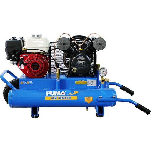 Puma Industries PUK5508G Wheelbarrow Style Contractor Air Compressor, 8 gal, 5.5 hp Honda Engine