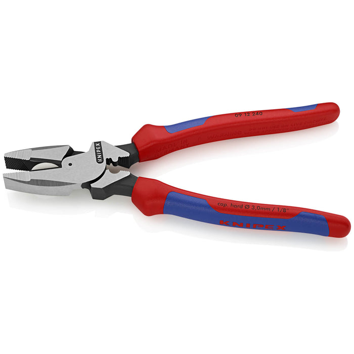 Knipex Tools 09 12 240 SBA 9-1/2" High Leverage Lineman's Pliers New England with Fish Tape Puller & Crimper