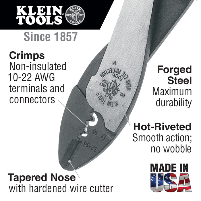 Klein Tools 1006 Crimping/Cutting Tool For Non-Insulated Terminals