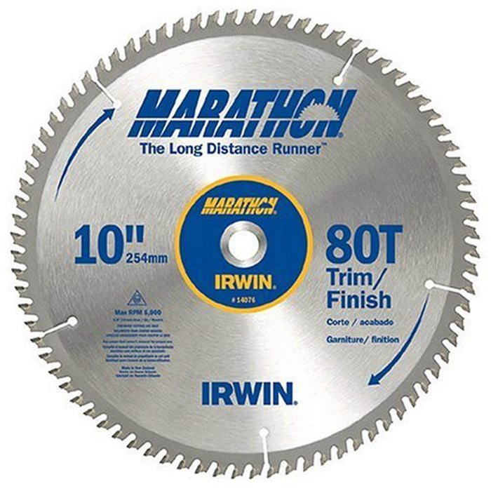 IRWIN 14076 10" 80T Marathon Miter & Table Saw Blades