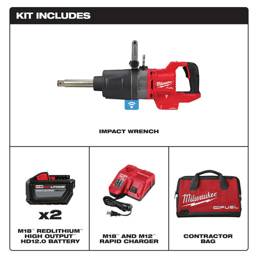 Milwaukee 2869-22HD M18 Fuel 1" D-Handle Ext. Anvil High Torque Impact Wrench w/ One-Key