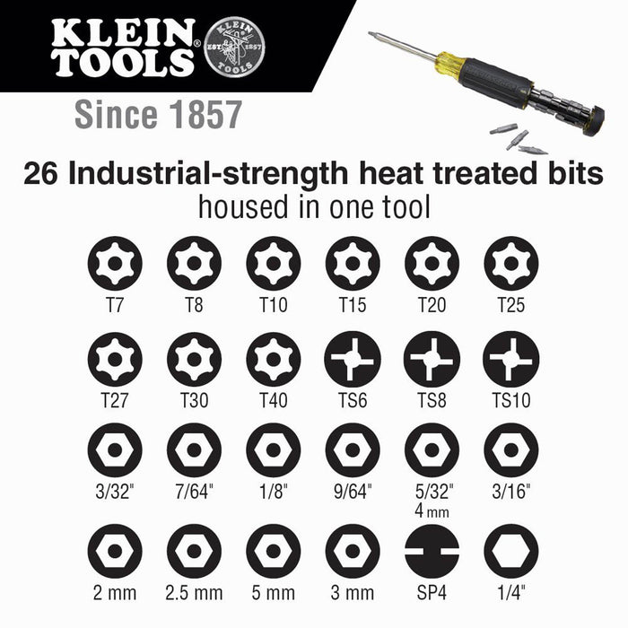 Klein Tools 27-In-1 Multi-Bit Tamperproof Screwdriver
