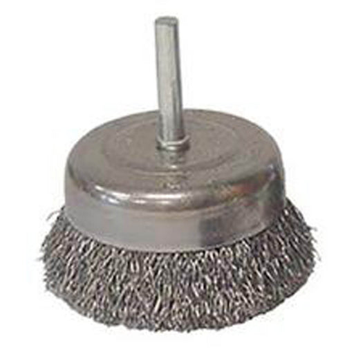 Weiler 36030 Coarse Grade Crimped Wire Cup Brush, 3 In Dia, 0.014 In Wire, Carbon Steel