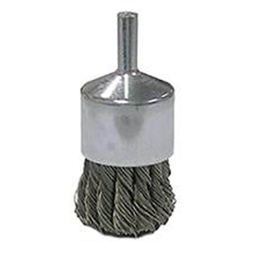 Weiler 36051 Extra Coarse Grade Knot Wire Wheel Brush, 1 In Dia, 0.02 In Wire, Carbon Steel