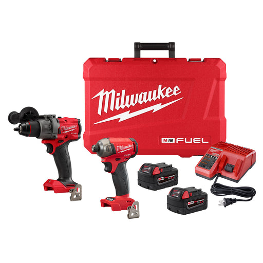 Milwaukee 3699-22 M18 Fuel 2-Tool Combo Kit Cordless Surge Impact and Hammer Drill With Two 5Ah Batteries