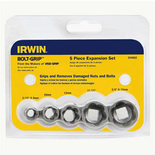 IRWIN 394002 Bolt-Grip Expansion Set, 5 Pieces, 3/8 In Drive