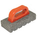 Kraft Tool Co. CF268 8" x 3-1/2" x 1-1/2" Rub Brick with Handle - 20 Grit