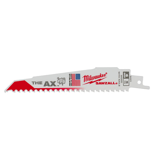 Milwaukee 48-00-5021 SAWZALL® The AX Nail Embedded Wood Blades, 6 In L, 5 Tpi, 5 Pack