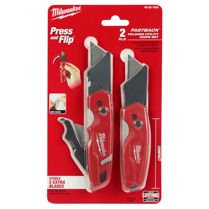 Milwaukee 48-22-1503 Fastback Flip Utility Knife Set (2-Piece)