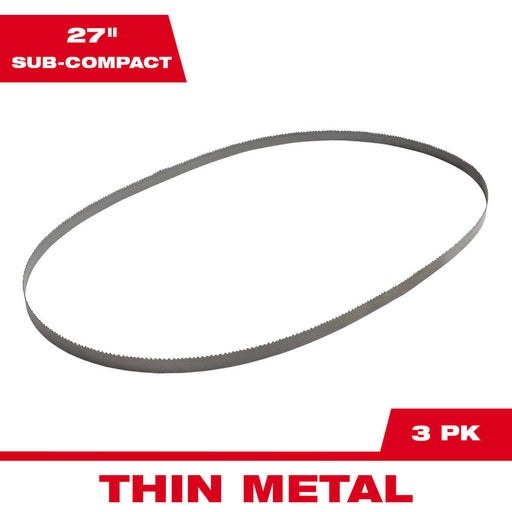 Milwaukee 48-39-0572 Band Saw Blades, 18 tpi, 27 in, 3 Pack