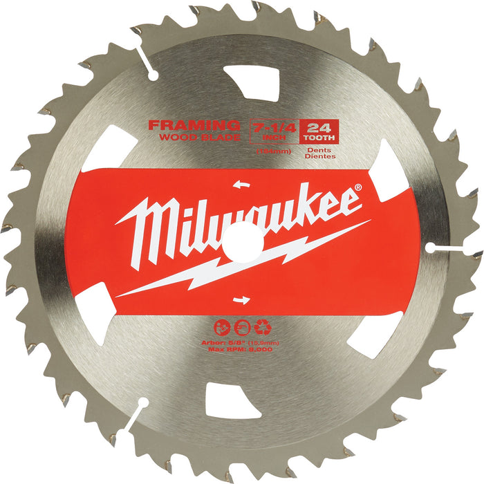 Milwaukee 48-41-0710 7-1/4" Circular Saw Framing Blades with 20 Degree Hook angle 10 Pack