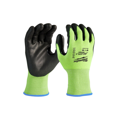 Milwaukee High Visibility Polyurethane Dipped Gloves 12 Pack (Multiple Cut Levels and Sizes Available)