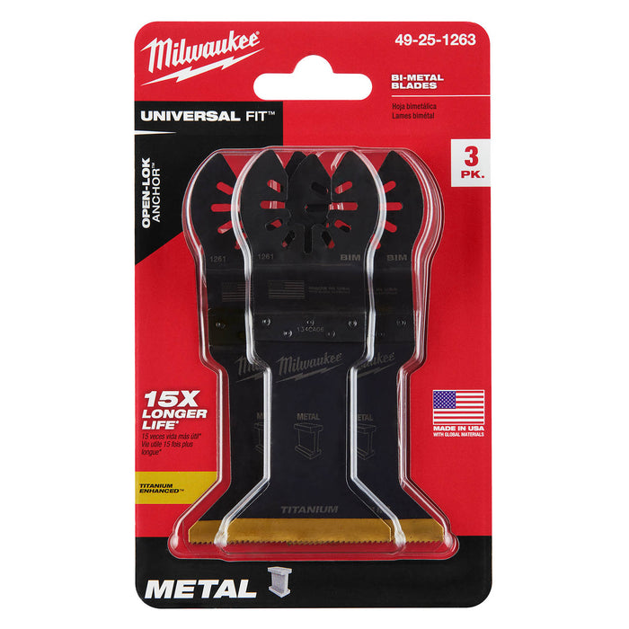Milwaukee Universal Fit Open-Lok Titanium Enhanced Bi-Metal Multi-Material Blades (Multiple Sizes Available)