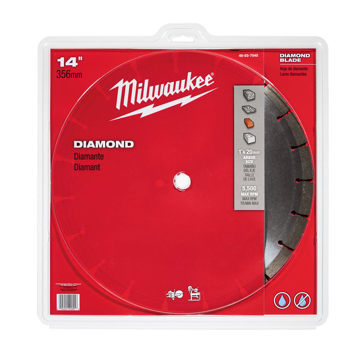 Milwaukee 49-93-7040 14" Diamond Segmented Concrete Blade