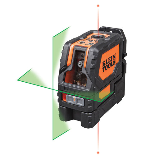 Klein Tools 93LCLG Laser Level, Self-Leveling Green Cross-Line and red Plumb Spot
