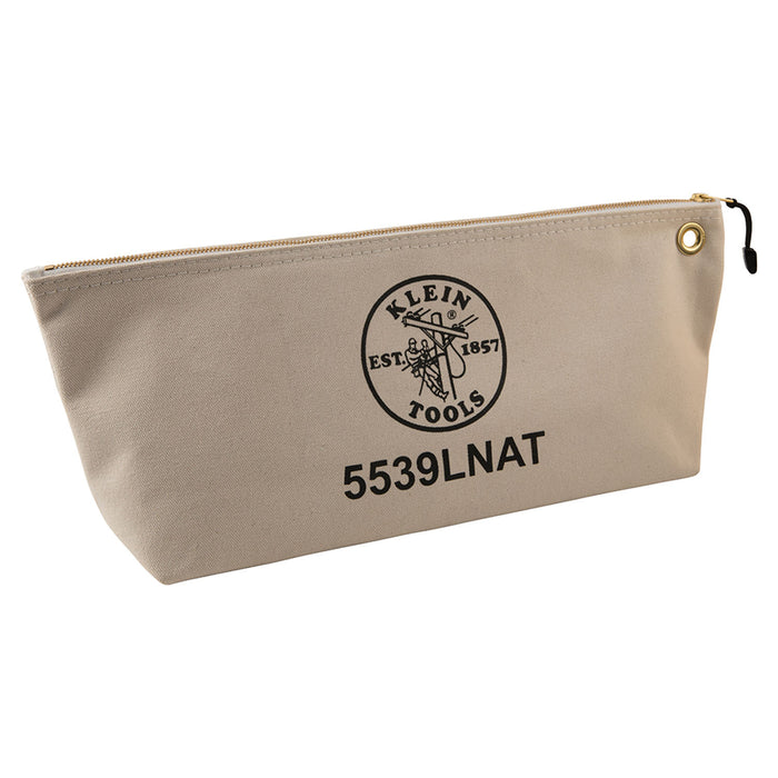 Klein Tools 5539LNAT Canvas Bag With Zipper, Large Natural