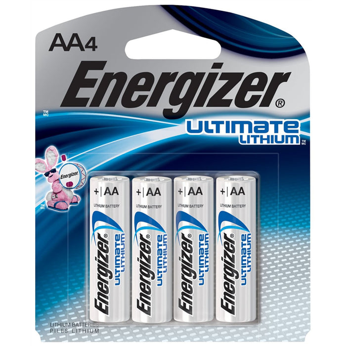 4 x Energizer L91 Ultimate Lithium AA lithium batteries