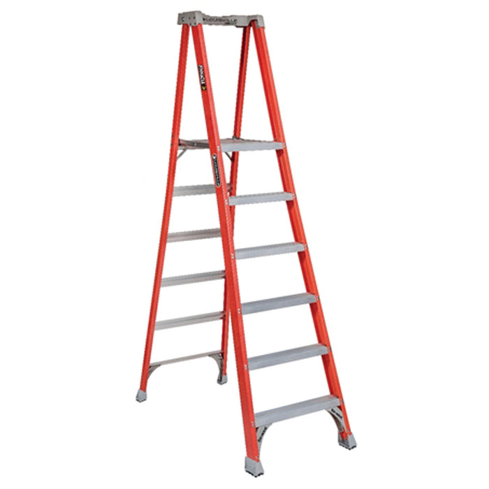 Louisville Ladder FXP1706 6 Foot Fiberglass Pinnacle Pro Platform Ladder, Type IA, 300 Pound Load Capacity