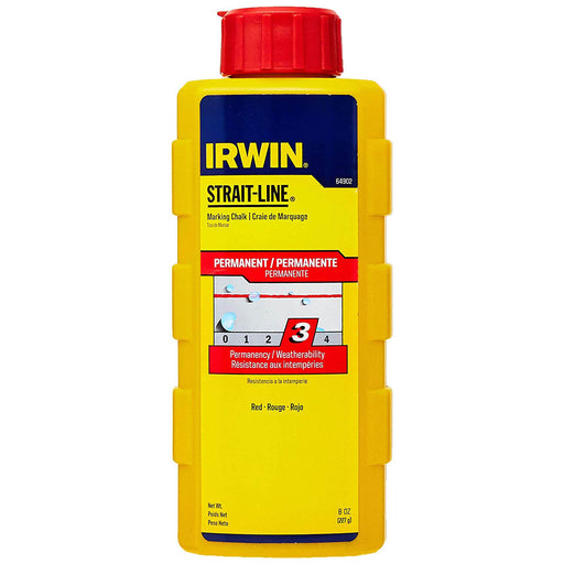 IRWIN 64902 Permanent Marking Chalk Refill, 8 Oz, Red, Powder