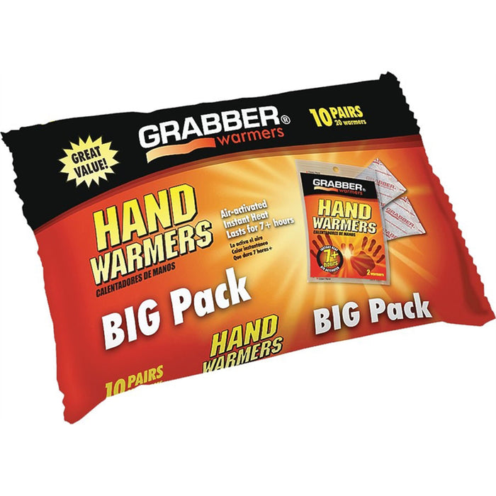 Grabber Performance HWPP10 Non-Toxic Hand Warmer, 135 Deg F Average, 156 Deg F Max, 7 Hours Continuous Warmth