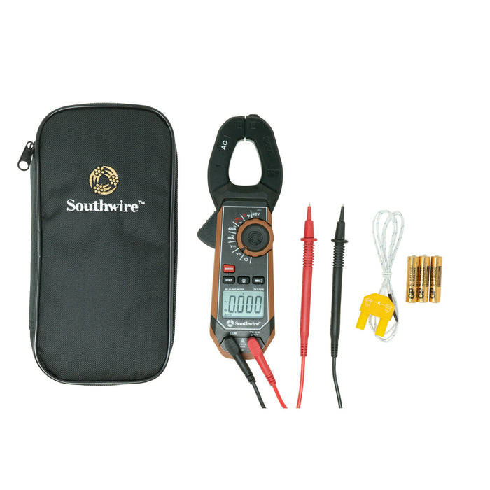 Southwire 21510N 65031501 400A AC Clamp Meter with Built-In NCV, Worklight, and Third-Hand Test Probe Holder