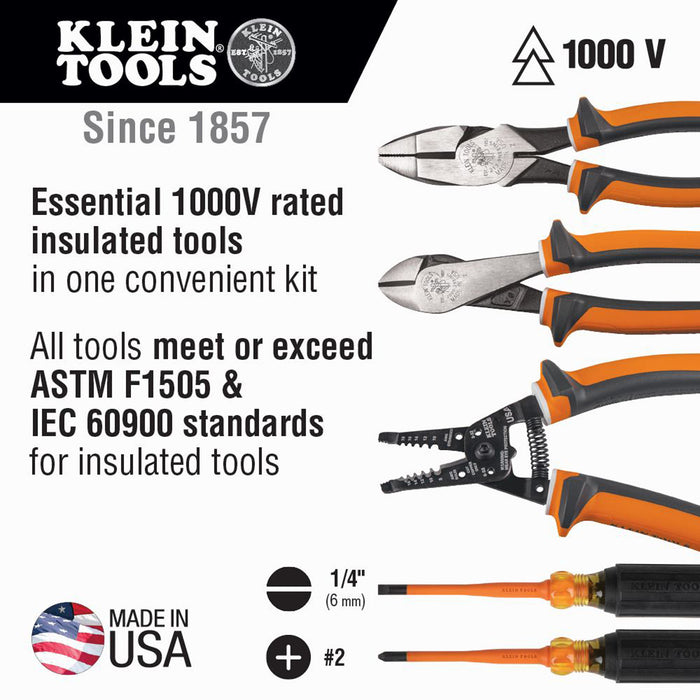 Klein Tools 94130 1000V Insulated Tool Kit, 5-Piece
