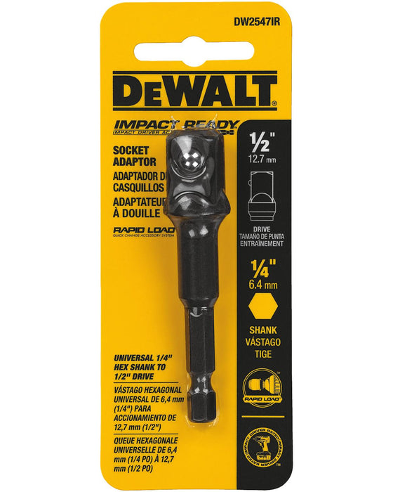 DeWalt DW2547IR Socket Adapter, 1/2 In, Hardened Steel