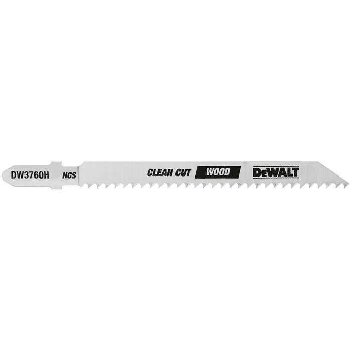 Dewalt DW3760H T Shank Wood Cutting Jig Saw Blades Fine Cut Smooth Finish 4" Length 10TPI