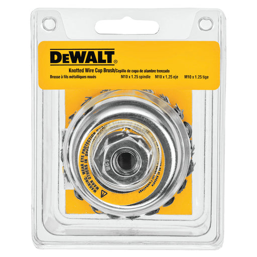 Dewalt DW4916 Knot Wire Cup Brush, 4 In Dia X 5/8-11, 0.023 In Wire, Carbon Steel