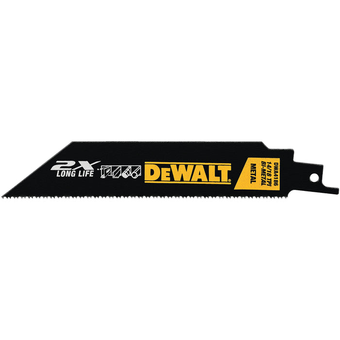 Dewalt 2X DWA4188 Bi-Metal Straight Premium Reciprocating Saw Blade, 8 In L X 1 In W X 0.042 In T