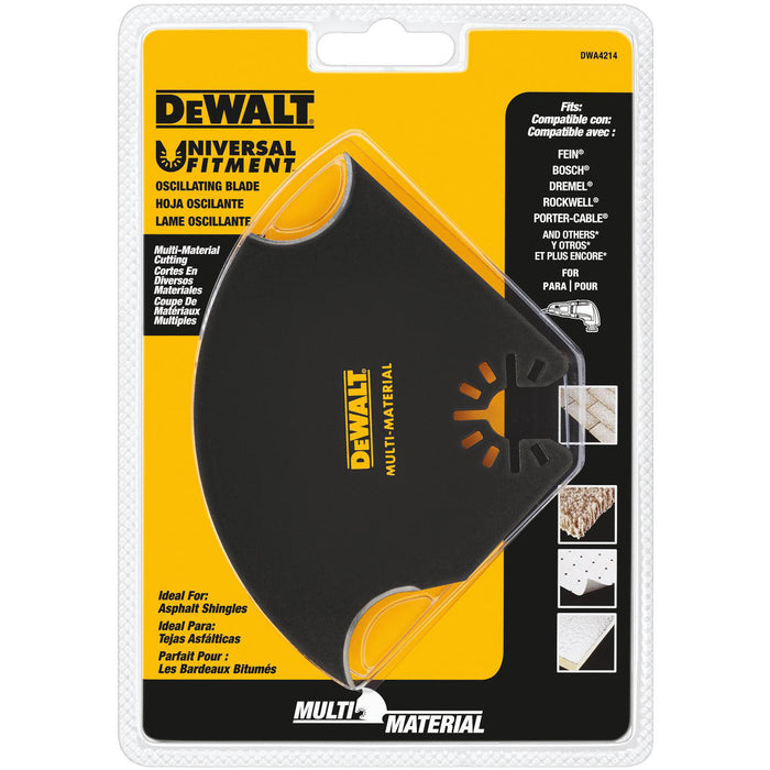 Dewalt DWA4214 Oscillating Multi Material Blade, 5-1/2 In, 5-1/2 In L, Steel, Black