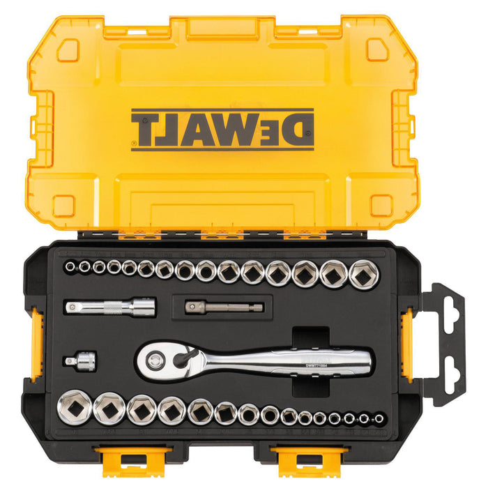 DeWalt DWMT73804 Metric/Sae Socket Wrench Set, 34 Pieces, 1/4 Or 3/8 In