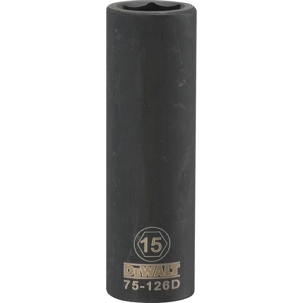 Dewalt 1/2 Inch Drive Deep Metric Impact Sockets 6pt (Sizes: 12mm, 14mm, 15mm, 16mm, 17mm, 19mm, 20mm, 21mm, 22mm, 24mm, 36mm)