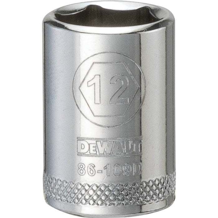 DeWalt 1/4 In Drive Metric Sockets 6 PT (Sizes: 4mm, 5mm, 7mm, 8mm, 10mm, 11mm, 12mm)