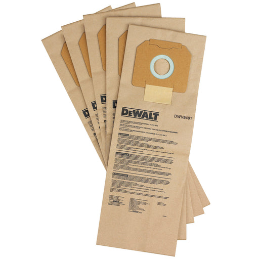 DeWalt DWV9401 PAPER BAG (5 PACK) FOR DEWALT DUST EXTRACTORS