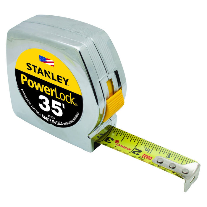 Stanley Powerlock 33-835 Measuring Tape, 35 Ft L X 1 In W, Steel