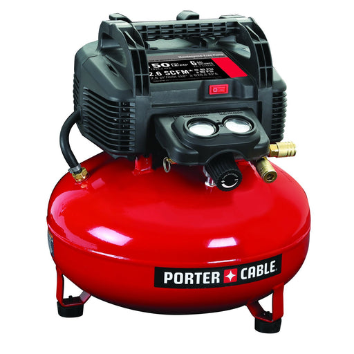 Porter-Cable C2002 Air Compressor, 6 Gal, 150 Psi, 2.6 Scfm At 90 Psi