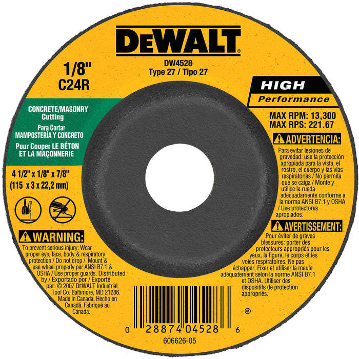 DeWalt DW4528 Masonry Grinding Wheels Type 27