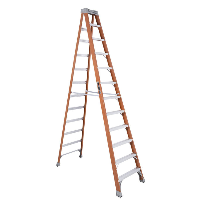 Louisville Ladder FS1512 Extra Heavy Duty Step Ladder, 300 Lb, 3 In Non-Conductive Rail