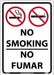 National Marker Company M956RB Plastic No Smoking Bilingual Sign 14"X10"
