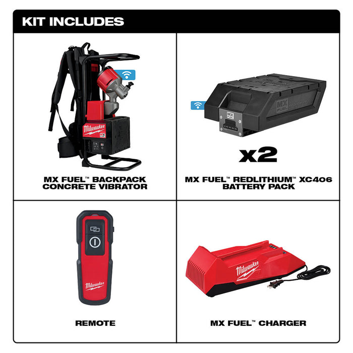 Milwaukee MXF371-2XC MX Fuel Backpack Concrete Vibrator Kit