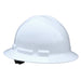 Radians QHR6-White Full Brim Hard Hat W/ 6 Point Pinlock Ratchet Suspension