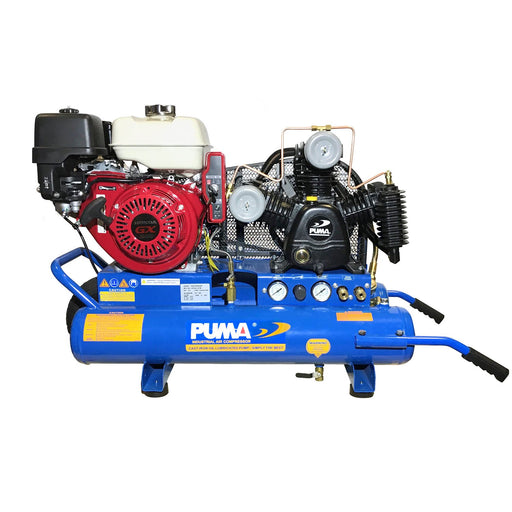 Puma Industries TUE8008HGE 8-HP 8-Gallon Gas Two-Stage Wheelbarrow Air Compressor w/ Electric Start Honda Engine