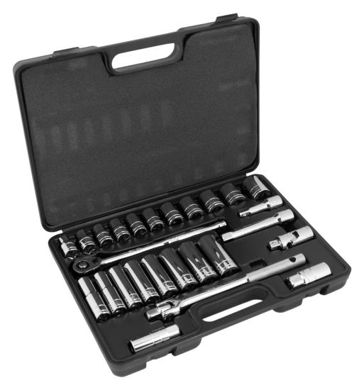Performance Tool W32901 1/2 In. Dr. 6 Point Socket Sets