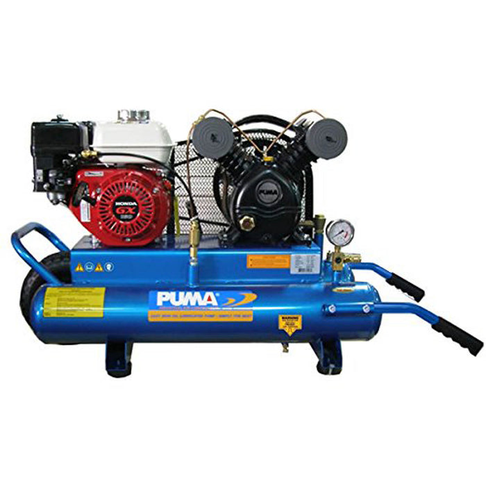Puma Industries PUK5508G Wheelbarrow Style Contractor Air Compressor, 8 gal, 5.5 hp Honda Engine